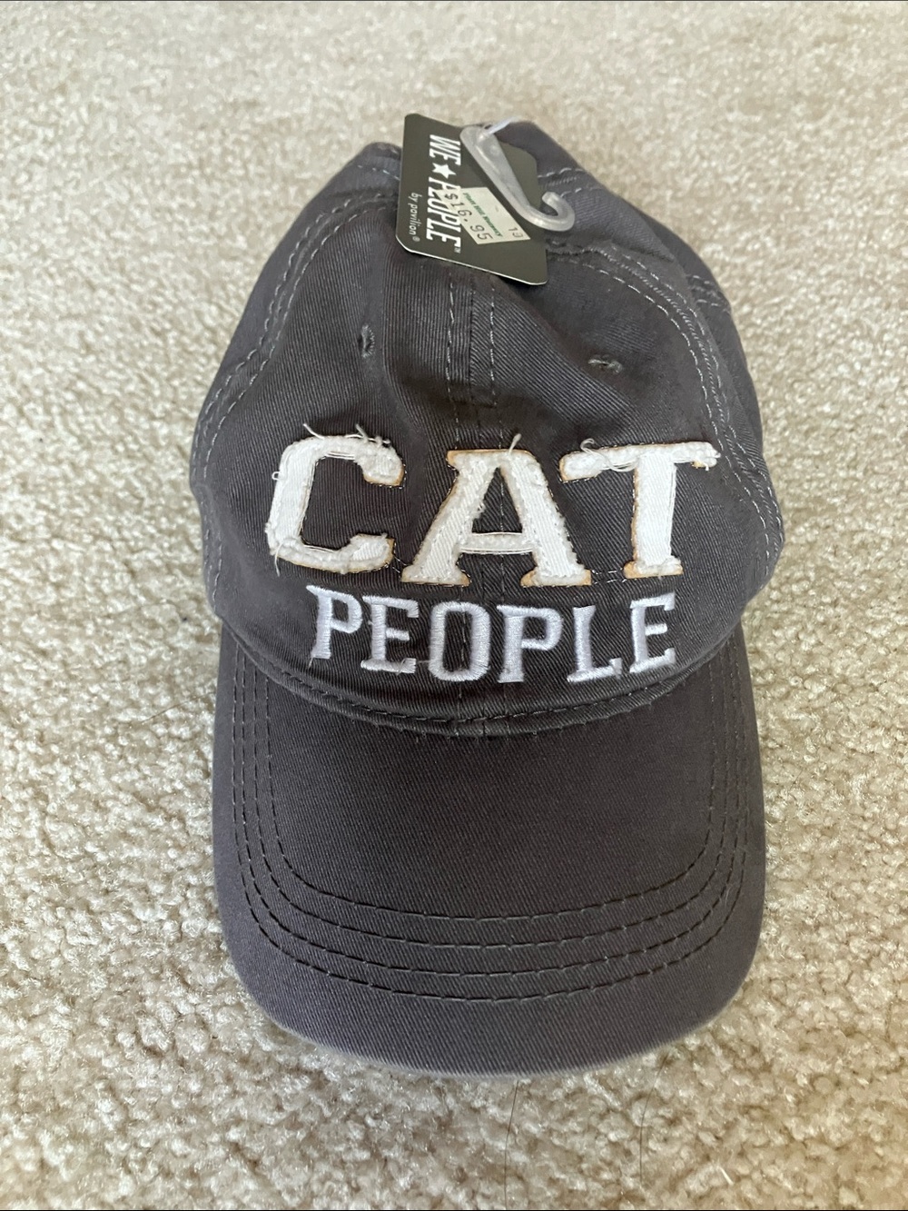 Cat People Embroidered Baseball Cap -Charcoal